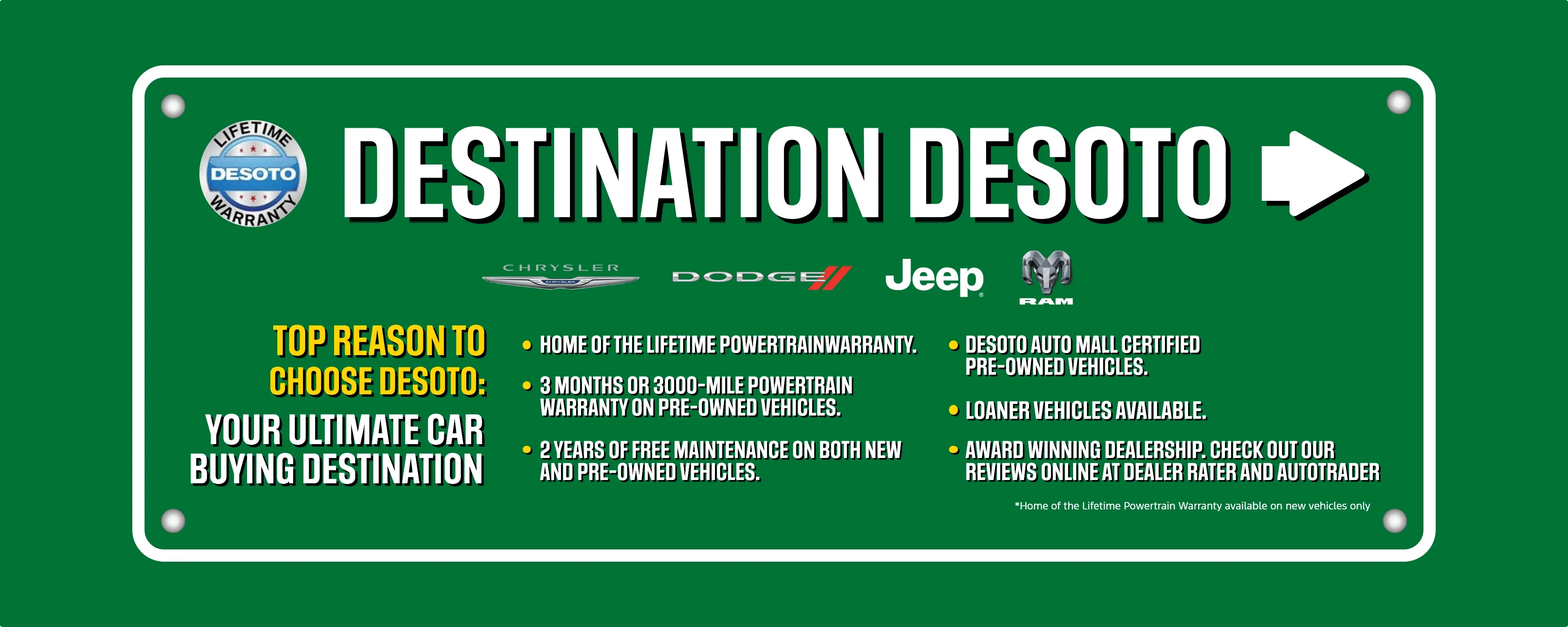Destinatio Desoto at DeSoto Auto Mall CDJR in Arcadia FL